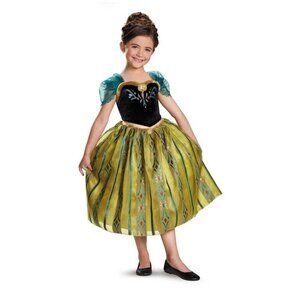 NWT Disney Parks Girls Princess Anna Frozen Coronation Costume Dress - Large